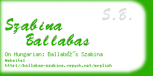 szabina ballabas business card